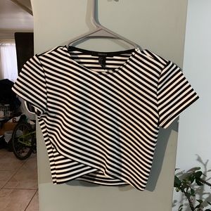 Black and white pinstripe crop top